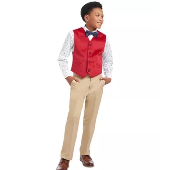 SALE! TOMMY HILFIGER BOYS 2 PIECE DRESS SHIRT & BOW SET. - Picture 6 of 6